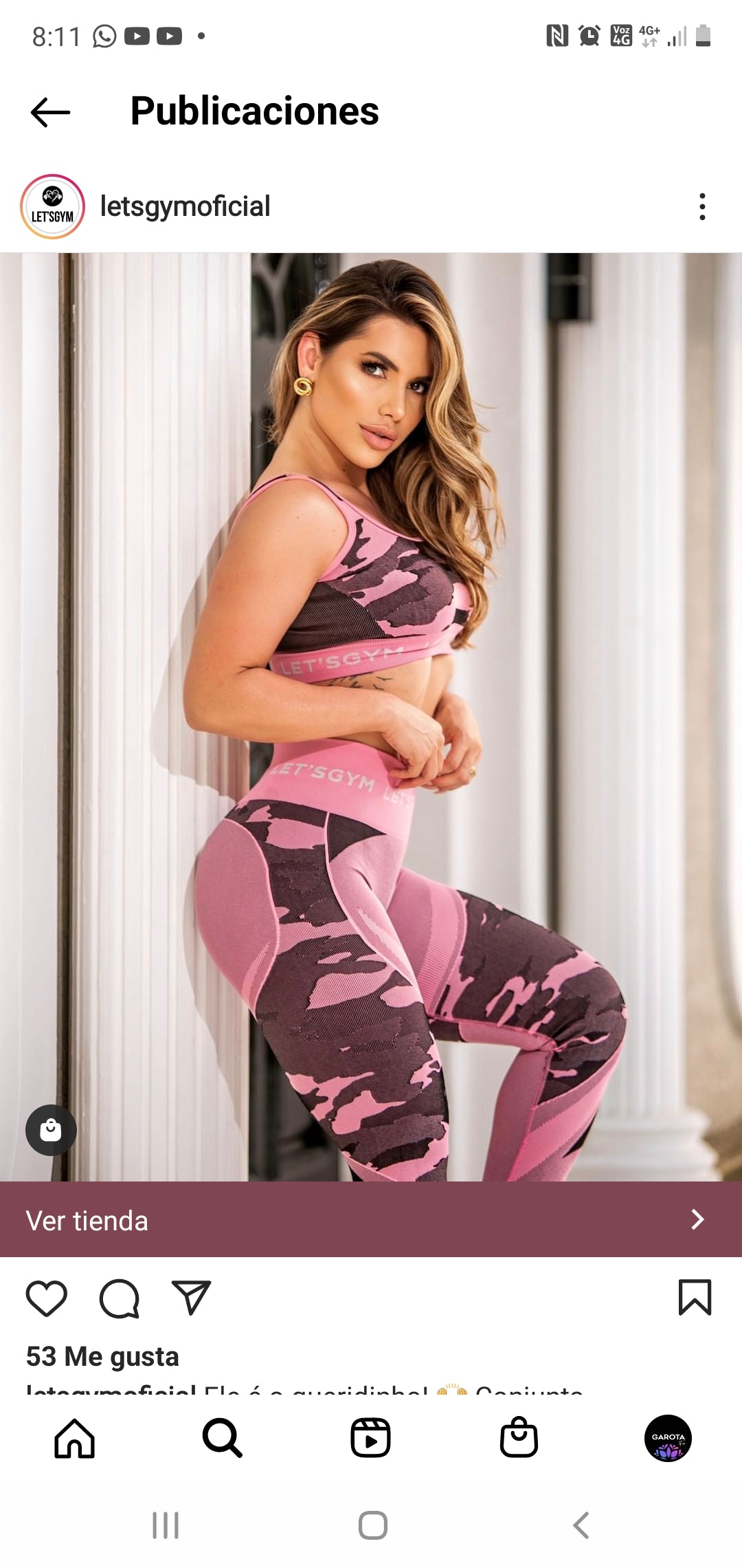 Calza deportiva mujer modelo exclusivo militar rosa